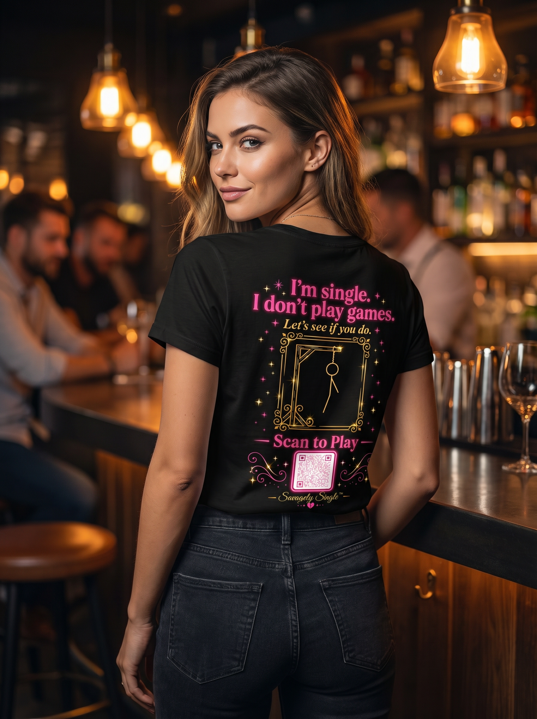 Hangman Shirt - Back View at Bar