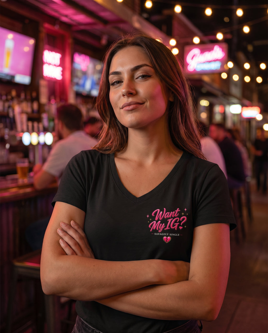 Want My IG? V-Neck by Savagely Single™ - Product Detail