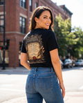 Savagely Single Declaration of Independence Tee - Back View Outdoor City Street