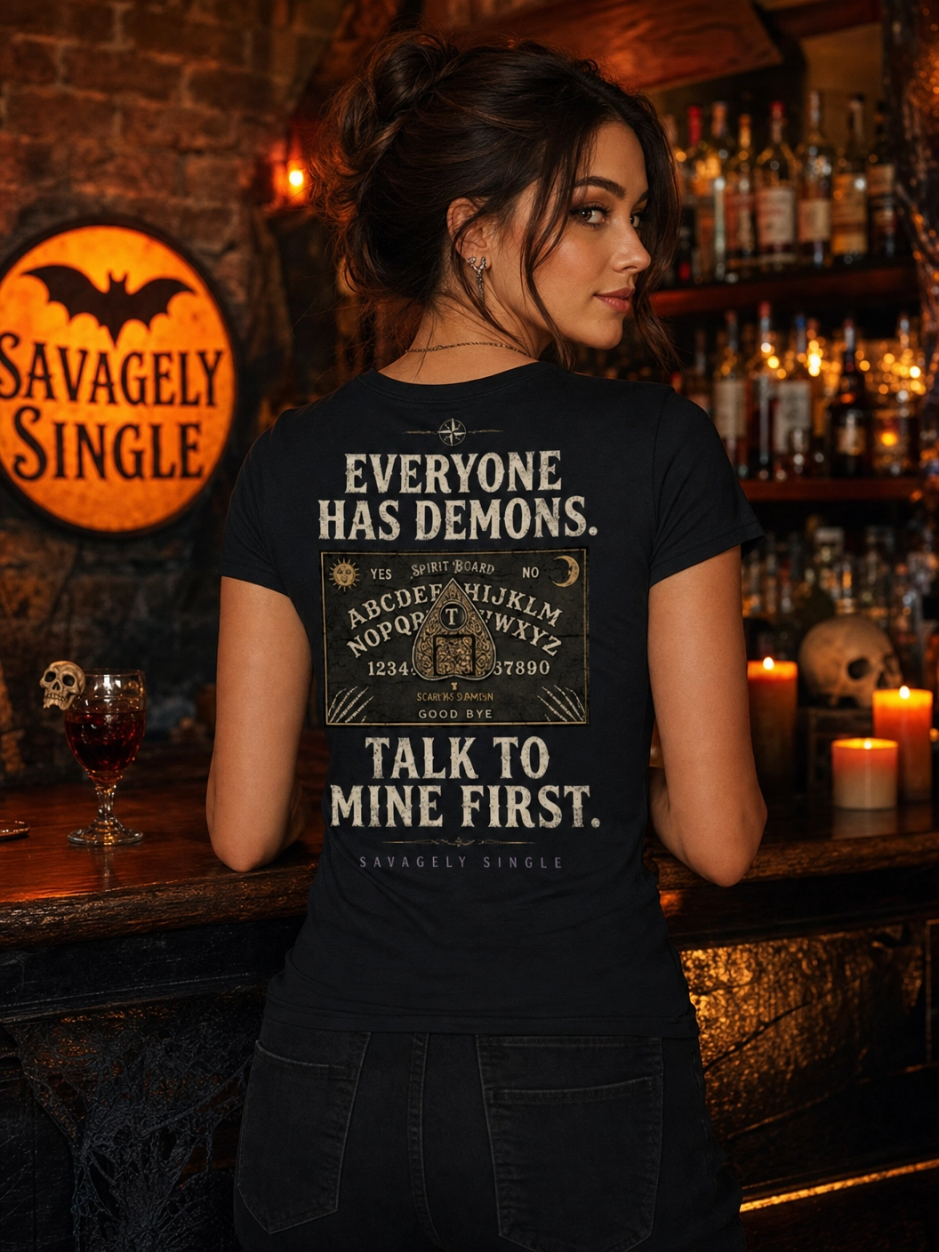 Spirit Board - back view gothic bar