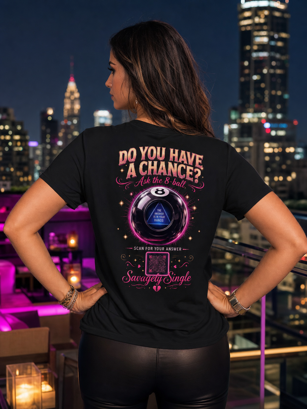 Magic 8-Ball - back facing rooftop
