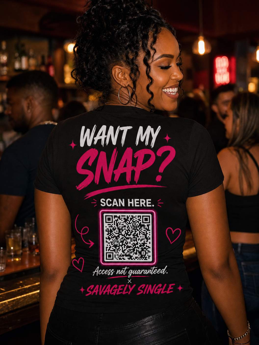 Want My Snap?™ — Women's V-Neck T-Shirt | Savagely Single™