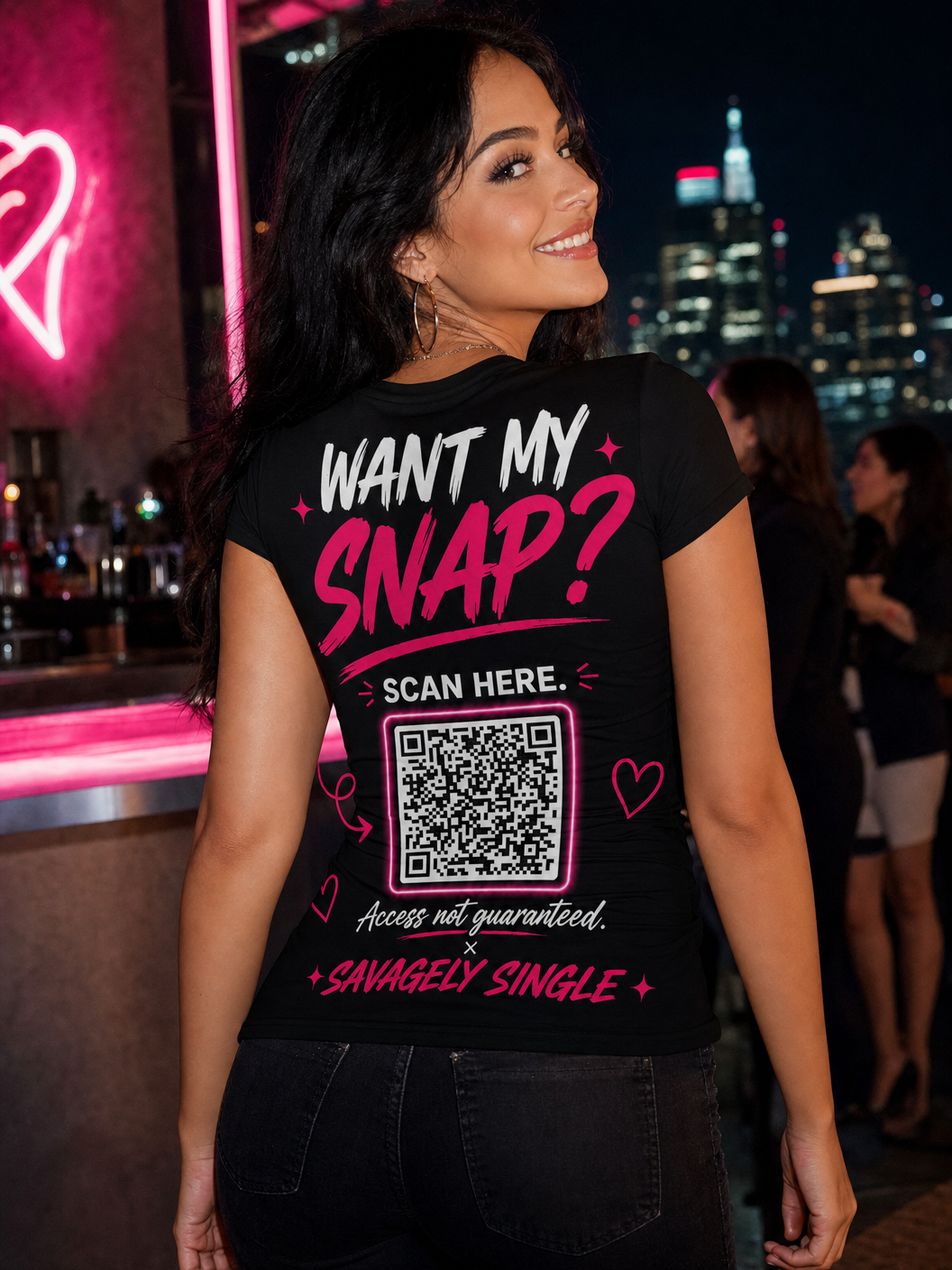 Want My Snap?™ — Women's V-Neck T-Shirt | Savagely Single™