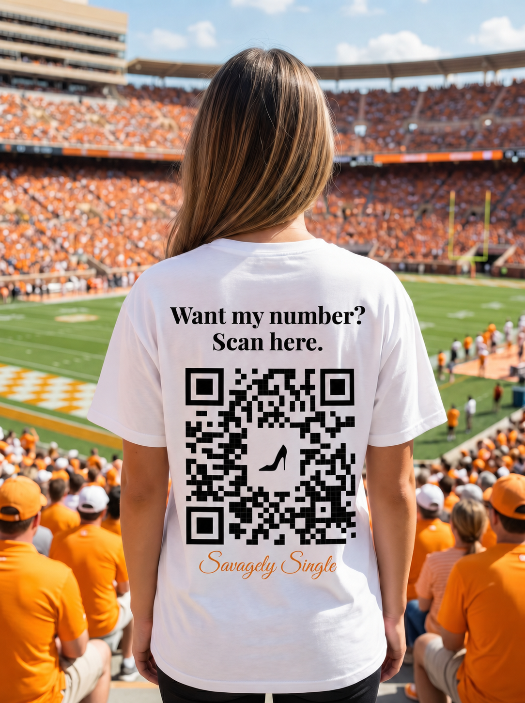 Want My Number shirt back - new QR code with high heel