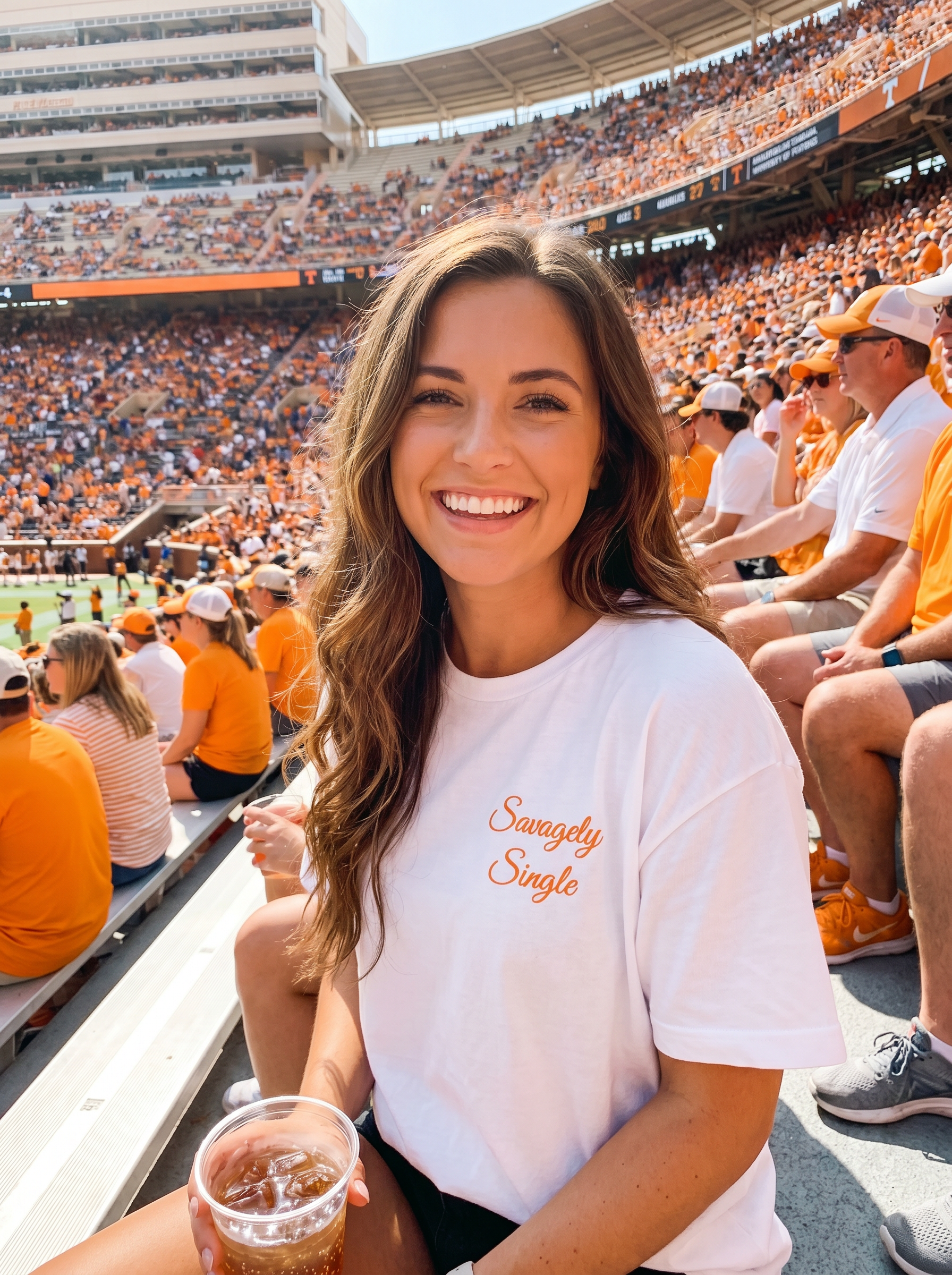 Want My Number shirt front - woman at Tennessee stadium